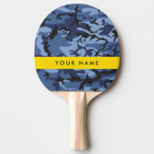 Navy Blue Camouflage Jouw naam personaliseren Tafeltennisbatje (Voorkant)
