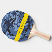 Navy Blue Camouflage Jouw naam personaliseren Tafeltennisbatje (Zijkant)
