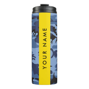 Navy Blue Camouflage Jouw naam personaliseren Thermosbeker