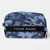 Navy Blue Camouflage Jouw naam personaliseren Toilettasje (Voorkant)