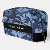 Navy Blue Camouflage Jouw naam personaliseren Toilettasje (Rechterhoek)