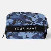 Navy Blue Camouflage Jouw naam personaliseren Toilettasje (Achterkant)