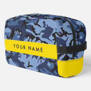 Navy Blue Camouflage Jouw naam personaliseren Toilettasje