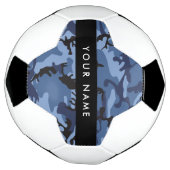 Navy Blue Camouflage Jouw naam personaliseren Voetbal (Gedraaid)