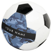 Navy Blue Camouflage Jouw naam personaliseren Voetbal (Drie kwart)