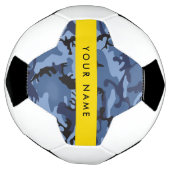 Navy Blue Camouflage Jouw naam personaliseren Voetbal (Gedraaid)