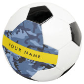 Navy Blue Camouflage Jouw naam personaliseren Voetbal (Drie kwart)
