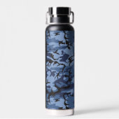 Navy Blue Camouflage Jouw naam personaliseren Waterfles (Achterkant)