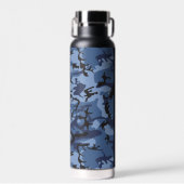 Navy Blue Camouflage Jouw naam personaliseren Waterfles (Voorkant)