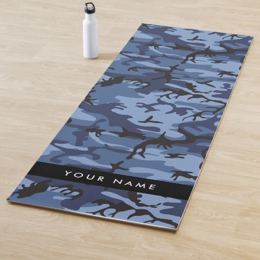 Navy Blue Camouflage Jouw naam personaliseren Yogamat (In situ)