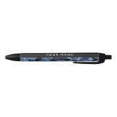 Navy Blue Camouflage Jouw naam personaliseren Zwarte Inkt Pen (Bodem)