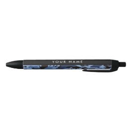 Navy Blue Camouflage Jouw naam personaliseren Zwarte Inkt Pen