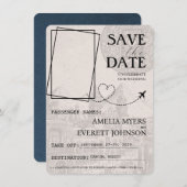Navy Blue Cancun Passport Bewaar de datum Save The Date (Voorkant / Achterkant)