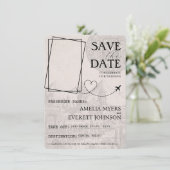 Navy Blue Cancun Passport Bewaar de datum Save The Date (Staand voorkant)