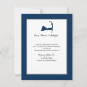 Navy Blue Cape Cod Map | Ontvangst Kaart (Voorkant)