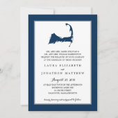 Navy Blue Cape Cod Map | Weddenschap Kaart (Voorkant)