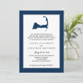Navy Blue Cape Cod Map | Weddenschap Kaart (Staand voorkant)