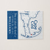 Navy Blue Cape kabeljauw kaart Nieuw huis Legpuzzel (Horizontaal)