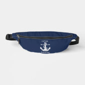 Navy Blue Captain Anker Nautical Boat Naam Heuptasje (Voorkant)