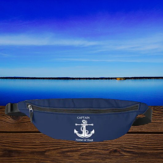 Navy Blue Captain Anker Nautical Boat Naam Heuptasje