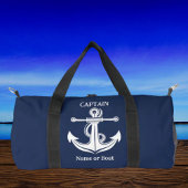 Navy Blue Captain Anker Nautical Boat Naam Plunjezak