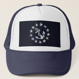 Navy Blue Carbon Fiber Nautical Yacht Vlag Trucker Pet
