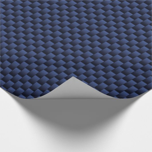 Navy Blue Carbon Fiber Print Cadeaupapier (Hoek)