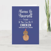 Navy Blue Cards For Chicken Lovers Kid Farm Animal Kaart (Voorkant)