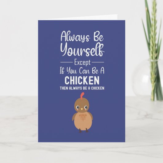 Navy Blue Cards For Chicken Lovers Kid Farm Animal Kaart (Voorkant)