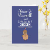 Navy Blue Cards For Chicken Lovers Kid Farm Animal Kaart (Gele Bloem)