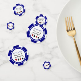Navy Blue Casino Poker Chip Las Vegas Wedding Confetti