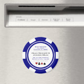 Navy Blue Casino Poker Chip Wedding Save the Date Magneet (Insitu (Vaatwasser))