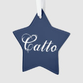 Navy Blue "Catto" Star Ornament (voorkant)