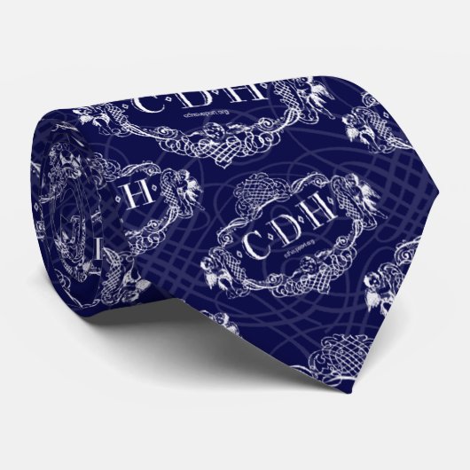 Navy Blue CDH Awareness Cherubs Stropdas (Opgerold)