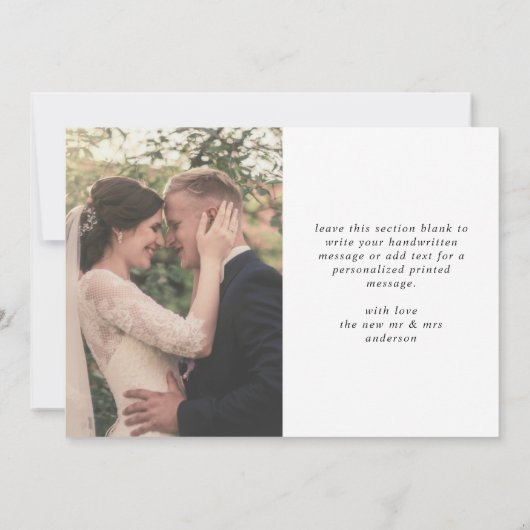 Navy Blue Celestial Stars Dank u bruiloft foto Bedankkaart (Achterkant)