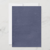 Navy Blue Chalkboard Wedding Invitations Kaart (Achterkant)