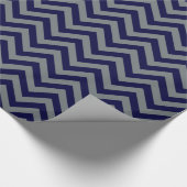 Navy Blue, Charcoal Large Chevron ZigZag Pattern Cadeaupapier (Hoek)