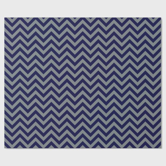 Navy Blue, Charcoal Large Chevron ZigZag Pattern Cadeaupapier (Vlak)