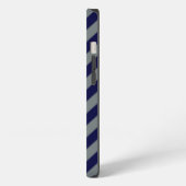 Navy Blue, Charcoal Large Chevron ZigZag Pattern iPhone Hoesje (Linkerkant)