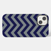 Navy Blue, Charcoal Large Chevron ZigZag Pattern iPhone Hoesje (Achterkant horizontaal)
