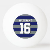 Navy Blue Charcoal Team Jersey Preppy Stripe Pingpongbal (Voorkant)