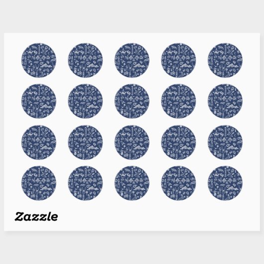 Navy Blue Charleston Toile Sticker (Vel)
