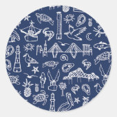 Navy Blue Charleston Toile Sticker (Voorkant)