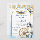 Navy Blue Charro Presentatie van 3 jaar uitnodigin Kaart (Voorkant)