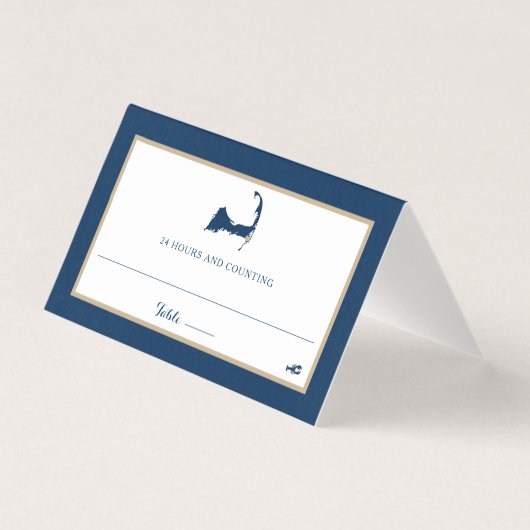 Navy Blue Chatham Cape Cod bruiloft zitplaatsen Kaart (Voorkant)