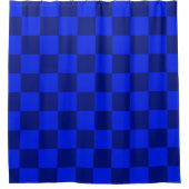 Navy Blue Checkered Douchegordijn (Voorkant)