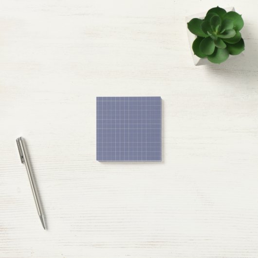Navy Blue Checkered Pattern Classic Grid Kantoor Post-it® Notes (Kantoor)