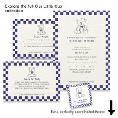 Navy Blue Checkered - Teddybeer - Onze kleine welp Kaart