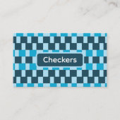 Navy Blue Checkers Geruit Visitekaartje (Voorkant)
