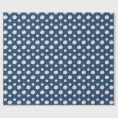 Navy Blue Cheerleader Pom Pom Pattern Cadeaupapier (Vlak)